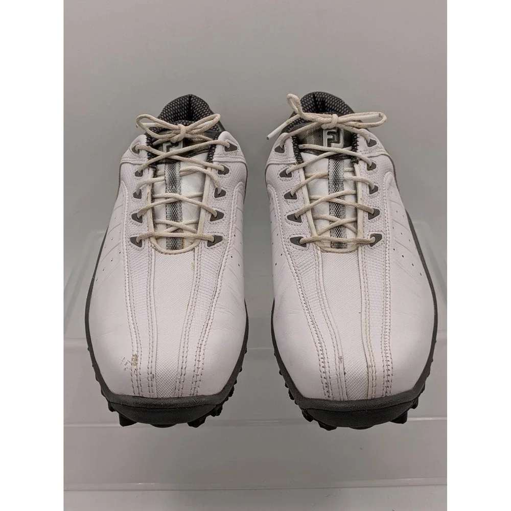 FootJoy FJ Sport Shoes Mens Size 8.5 White Leather Spiked Golf Sneakers 53111